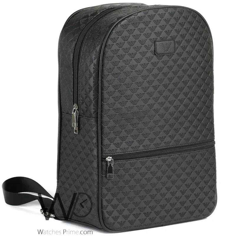 Emporio Armani Backpack Black Leather Laptop | Watches Prime