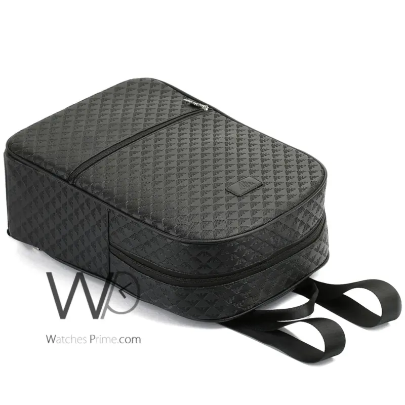 Emporio Armani Backpack Black Leather Laptop | Watches Prime