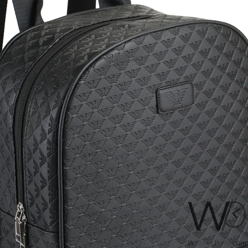 Emporio Armani Backpack Black Leather Laptop | Watches Prime