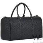 Emporio Armani Black Leather Duffle Gym Bag | Watches Prime