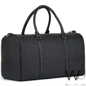 Emporio armani black leather duffle gym bag