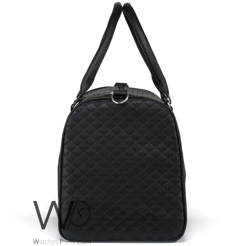 Emporio Armani Black Leather Duffle Gym Bag | Watches Prime