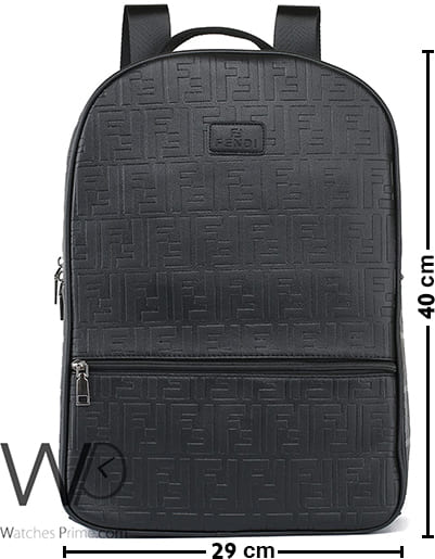 Fendi Backpack Black Leather Men Laptop Bag | Watches Prime