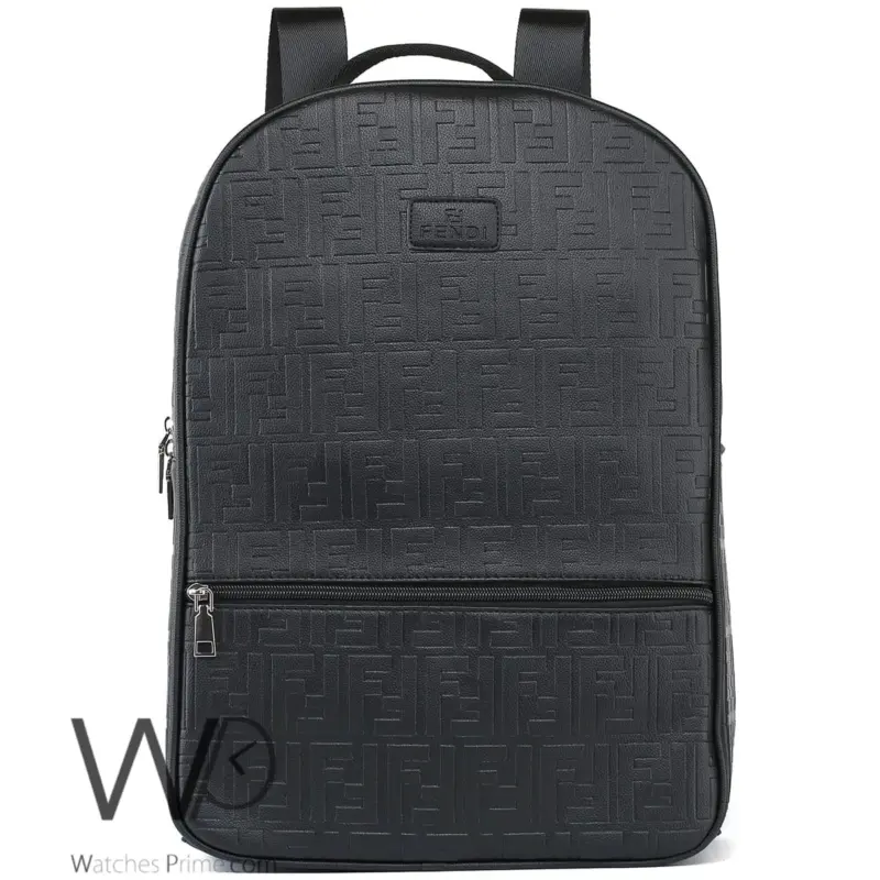Fendi Backpack Black Leather Men Laptop Bag | Watches Prime