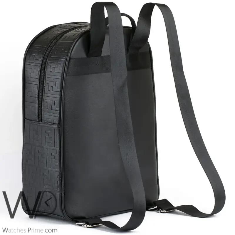 Fendi Backpack Black Leather Men Laptop Bag | Watches Prime