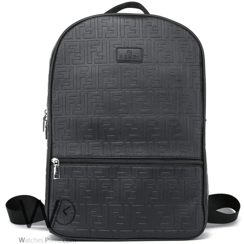 Fendi Backpack Black Leather Men Laptop Bag | Watches Prime