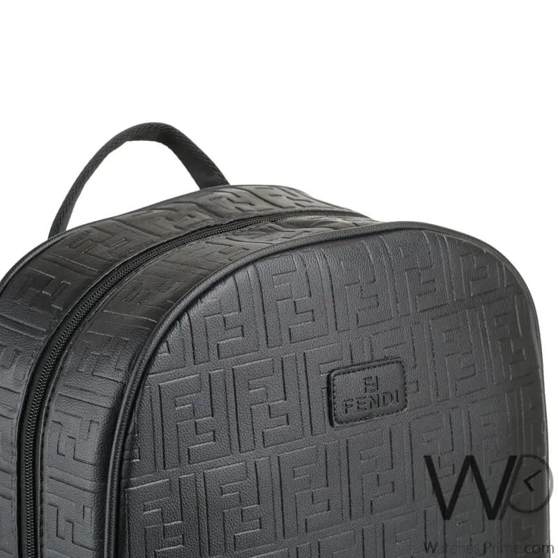 Fendi Backpack Black Leather Men Laptop Bag | Watches Prime