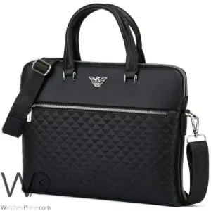 Giorgio armani leather briefcase black handbag