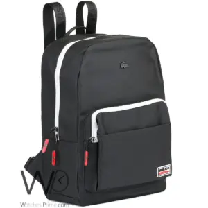 Lacoste backpack black fiber men laptop bag
