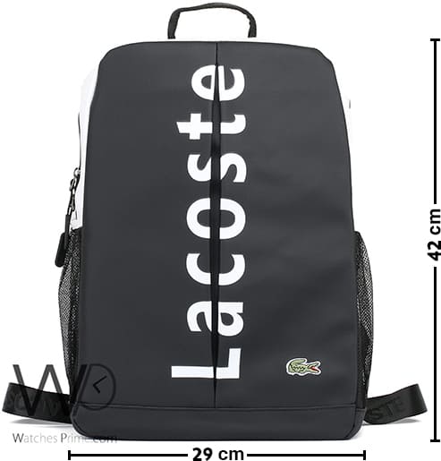 Lacoste Backpack Black Fiber Men Laptop Bag | Watches Prime