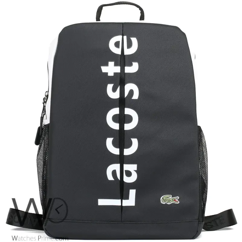 Lacoste Backpack Black Fiber Men Laptop Bag | Watches Prime