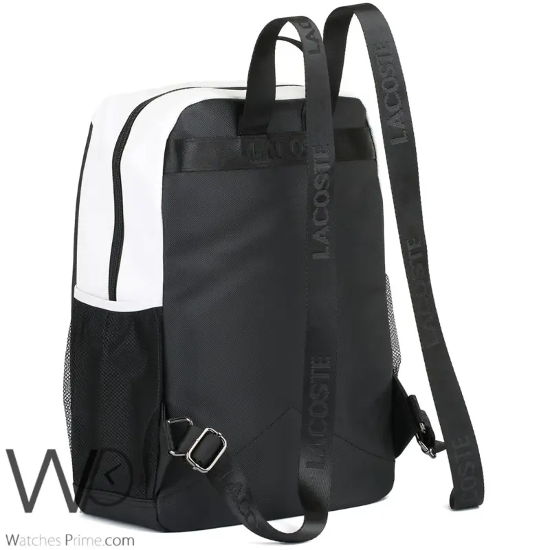 Lacoste Backpack Black Fiber Men Laptop Bag | Watches Prime