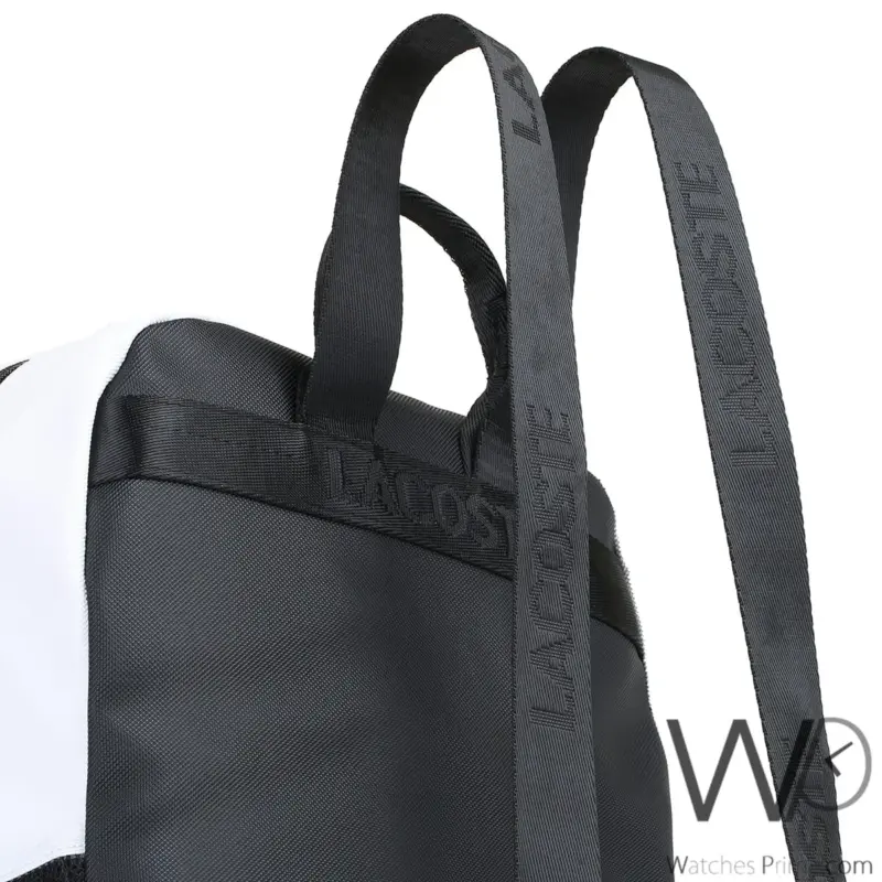 Lacoste Backpack Black Fiber Men Laptop Bag | Watches Prime