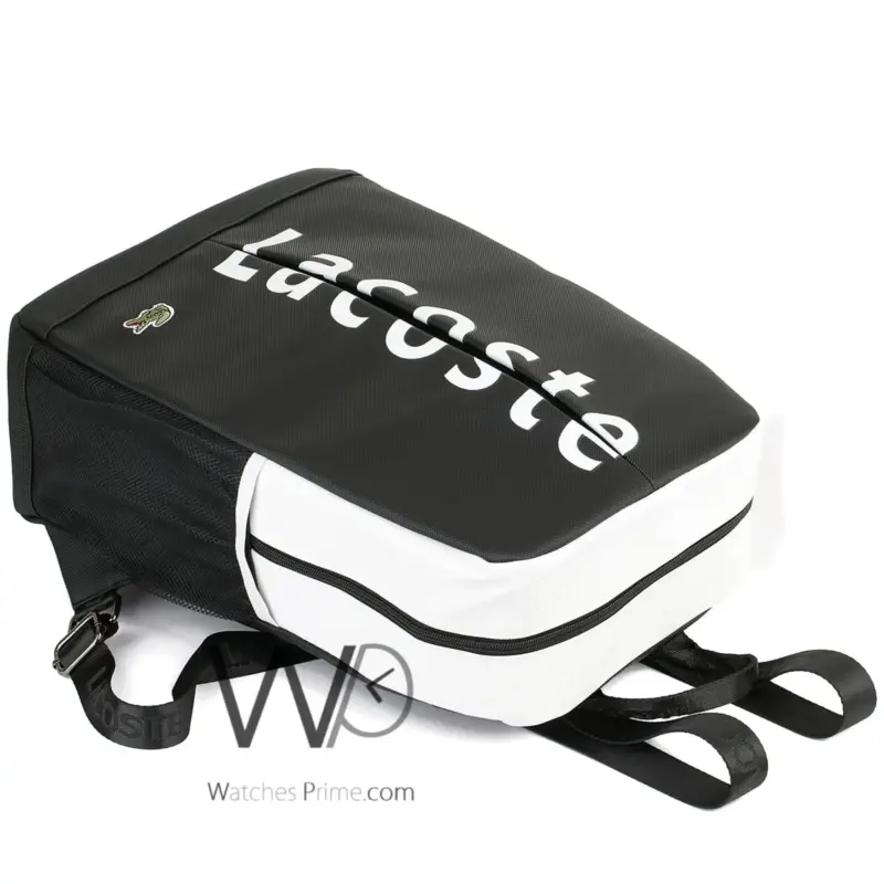 Lacoste Backpack Black Fiber Men Laptop Bag | Watches Prime