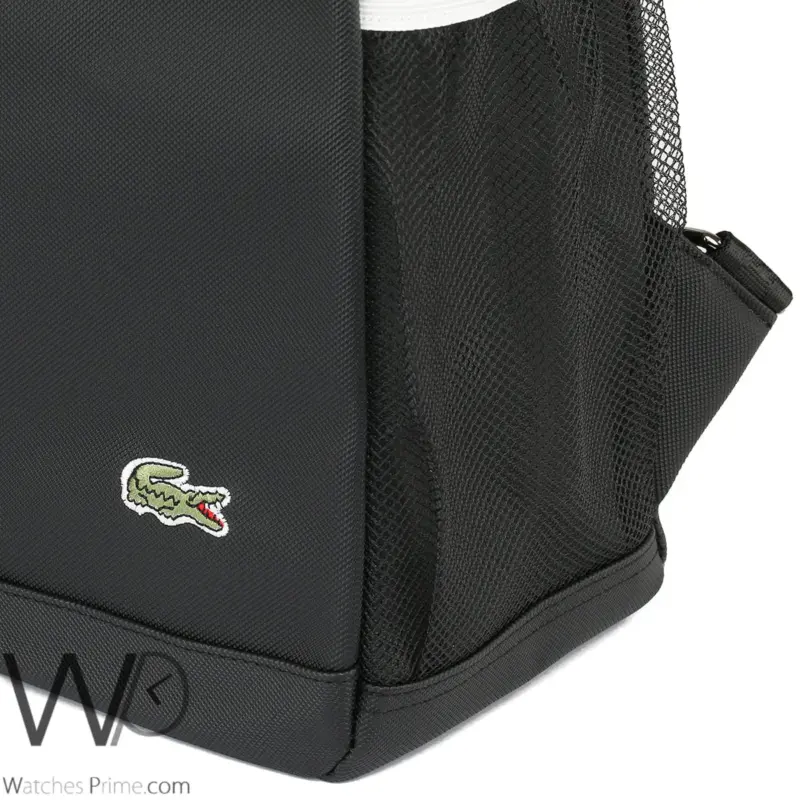 Lacoste Backpack Black Fiber Men Laptop Bag | Watches Prime