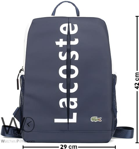 Lacoste Backpack Navy Blue Fiber Laptop Bag | Watches Prime