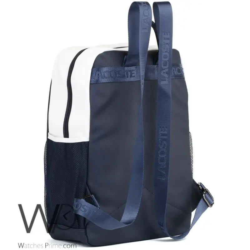 Lacoste Backpack Navy Blue Fiber Laptop Bag | Watches Prime