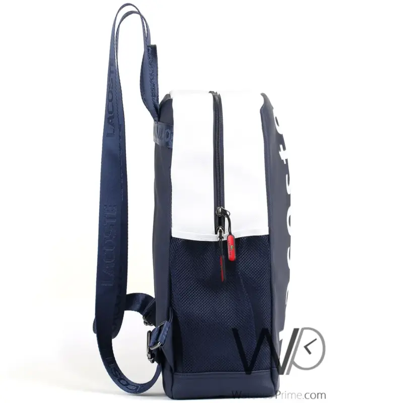 Lacoste Backpack Navy Blue Fiber Laptop Bag | Watches Prime