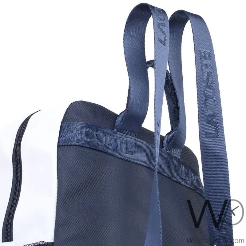 Lacoste Backpack Navy Blue Fiber Laptop Bag | Watches Prime
