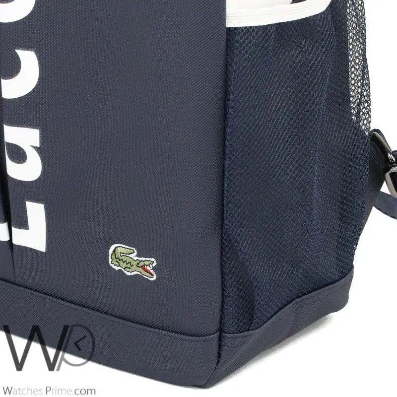 Lacoste Backpack Navy Blue Fiber Laptop Bag | Watches Prime