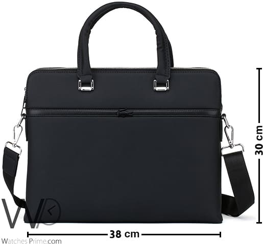 Lacoste Black Business Briefcase Handbag Men | Watches Prime