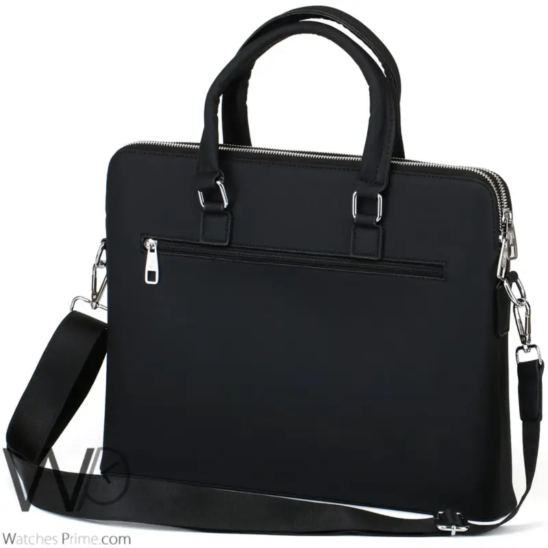 Lacoste Black Business Briefcase Handbag Men | Watches Prime