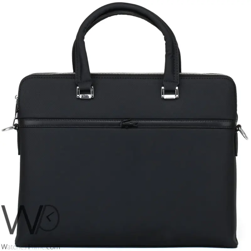 Lacoste Black Business Briefcase Handbag Men | Watches Prime