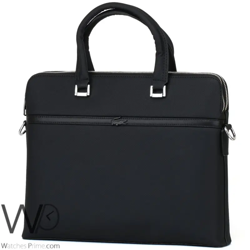 Lacoste Black Business Briefcase Handbag Men | Watches Prime