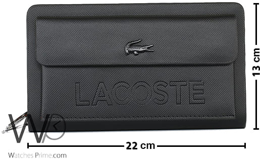 محفظة يد رجالي لاكوست Lacoste لون اسود | واتشز برايم