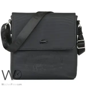 Lacoste cross shoulder men messenger black bag