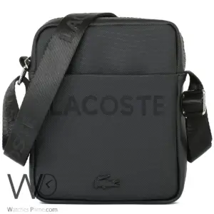 شنطة كتف رجالي لاكوست Lacoste جلد اسود | واتشز برايم شنطة كتف رجالي لاكوست Lacoste جلد اسود | واتشز برايم
