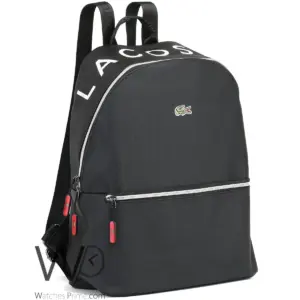 Lacoste laptop black fiber men backpack bag