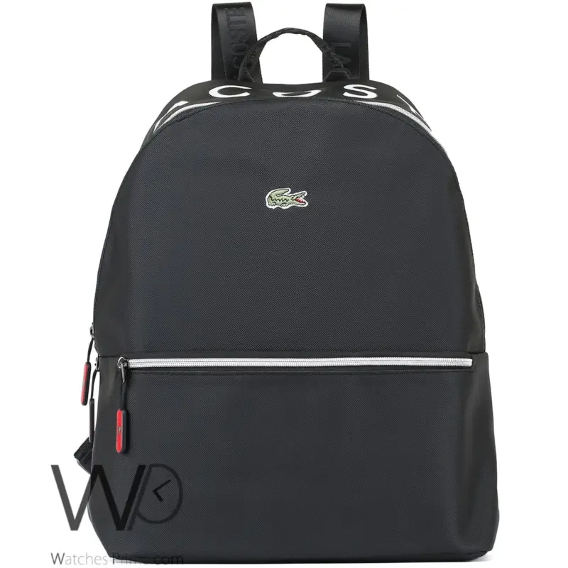 Lacoste Laptop Black Fiber Men Backpack Bag | Watches Prime