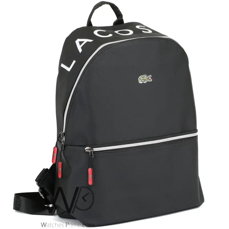 Lacoste Laptop Black Fiber Men Backpack Bag | Watches Prime