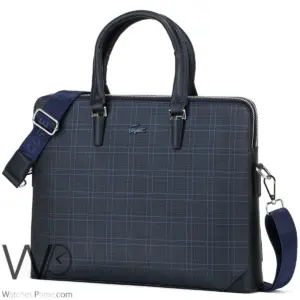 Lacoste navy blue business briefcase computer bag