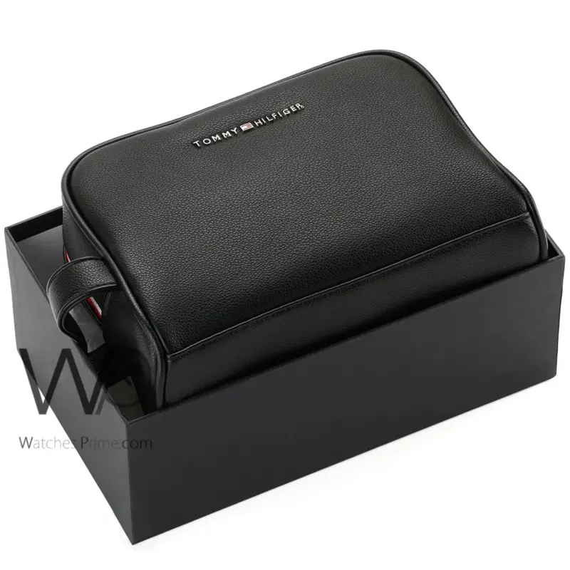 Tommy Hilfiger Black Handbag Leather For Men | Watches Prime
