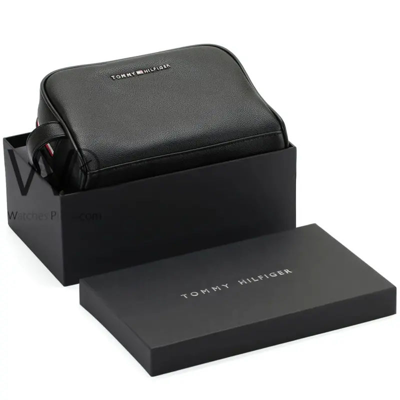Tommy Hilfiger Black Handbag Leather For Men | Watches Prime