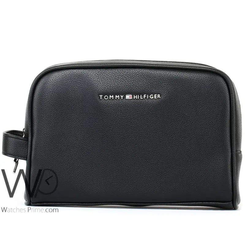 Tommy Hilfiger Black Handbag Leather For Men | Watches Prime