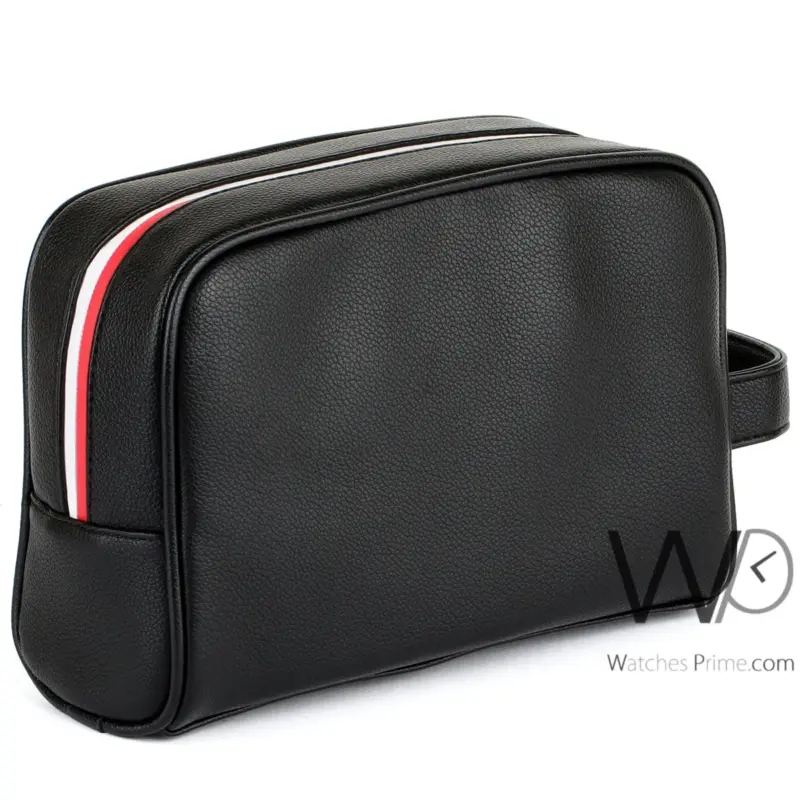 Tommy Hilfiger Black Handbag Leather For Men | Watches Prime