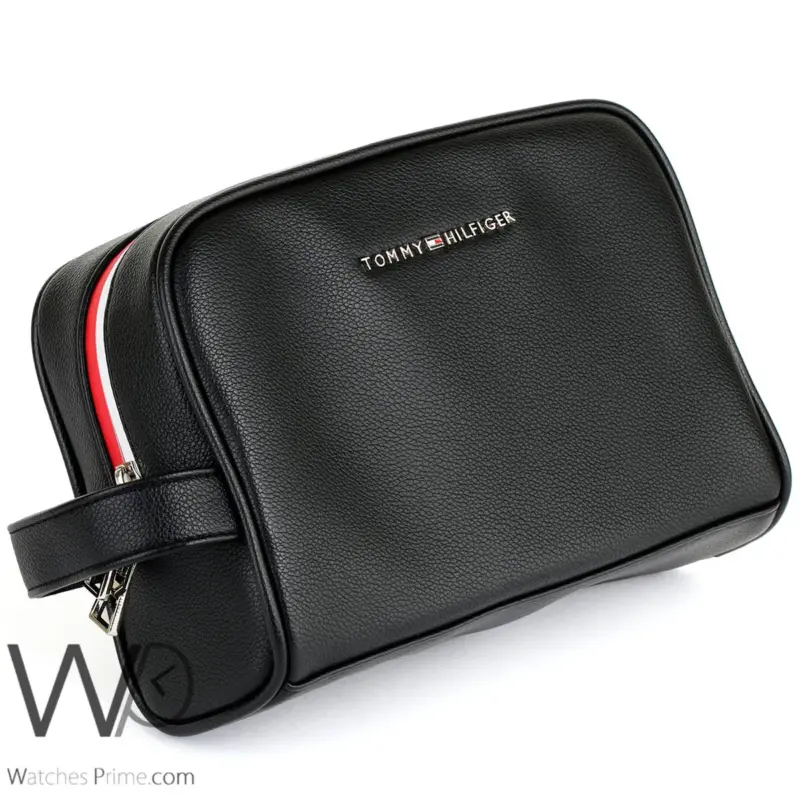Tommy Hilfiger Black Handbag Leather For Men | Watches Prime