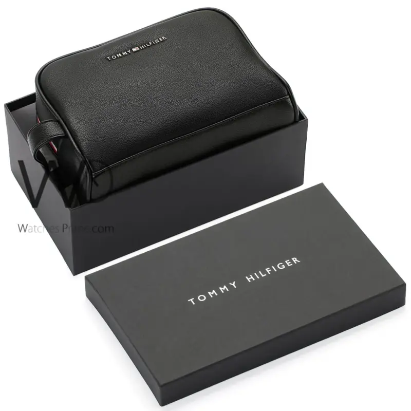 Tommy Hilfiger Black Handbag Leather For Men | Watches Prime