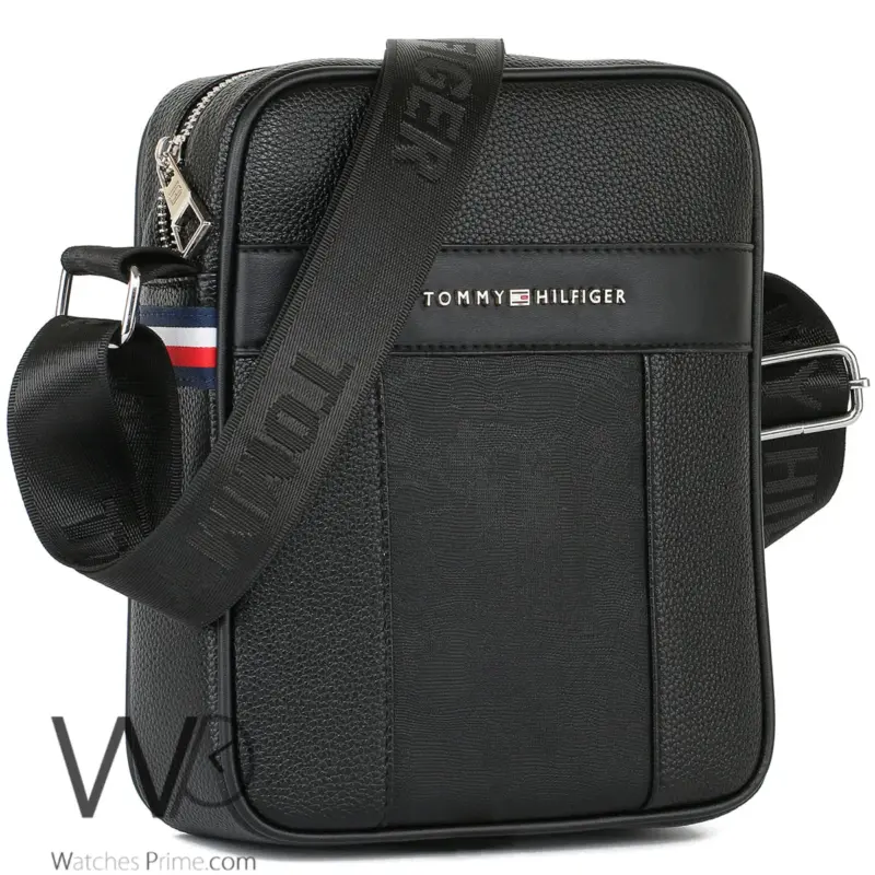 شنطة كروس رجالي تومي هيلفيغر tommy جلد سوداء | واتشز برايم