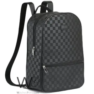 Louis vuitton backpack black leather men laptop bag
