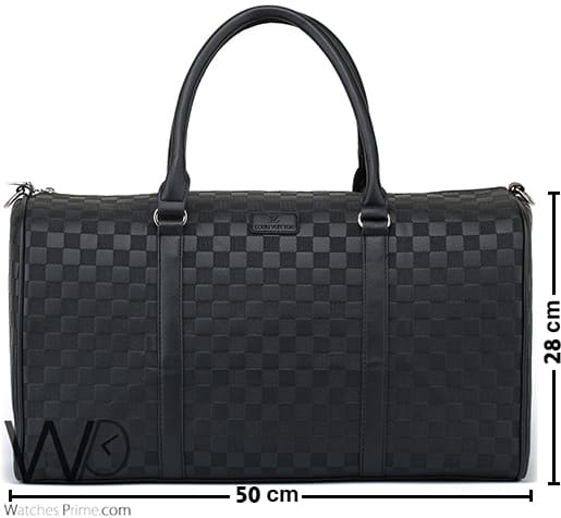 Louis Vuitton LV Black Leather Duffle Gym | Watches Prime