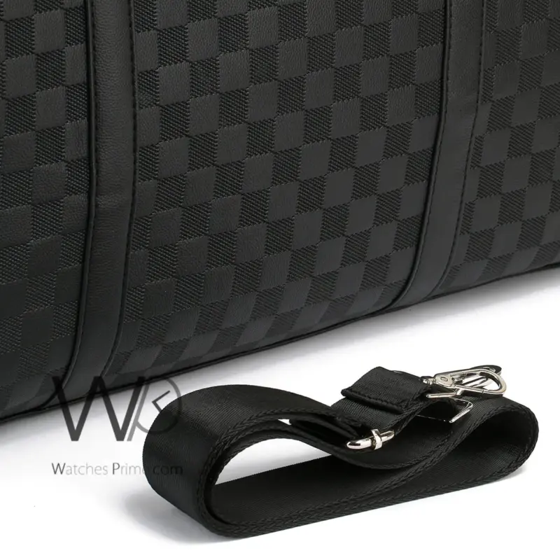 Louis Vuitton LV Black Leather Duffle Gym | Watches Prime