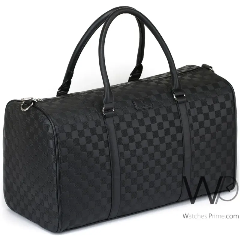 Louis Vuitton LV Black Leather Duffle Gym | Watches Prime