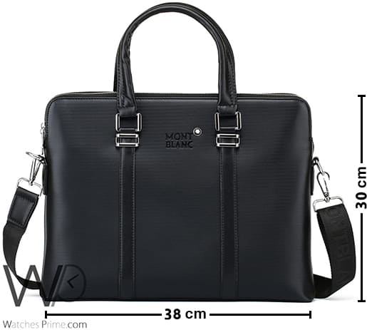 Montblanc Business Black Leather Handbag Men | Watches Prime