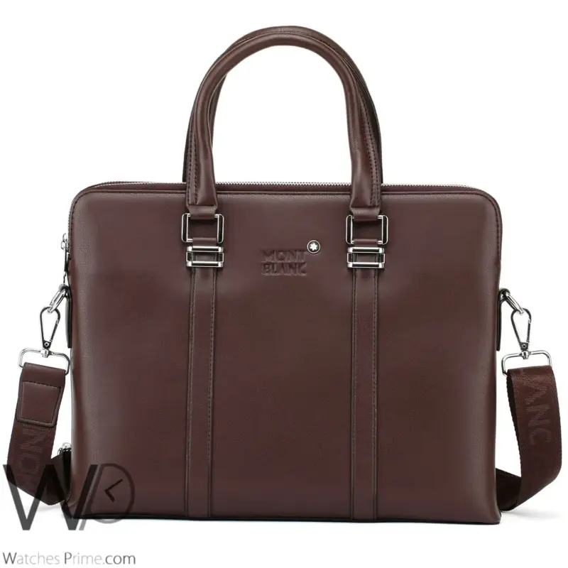 Montblanc Business Brown Briefcase Handbag | Watches Prime