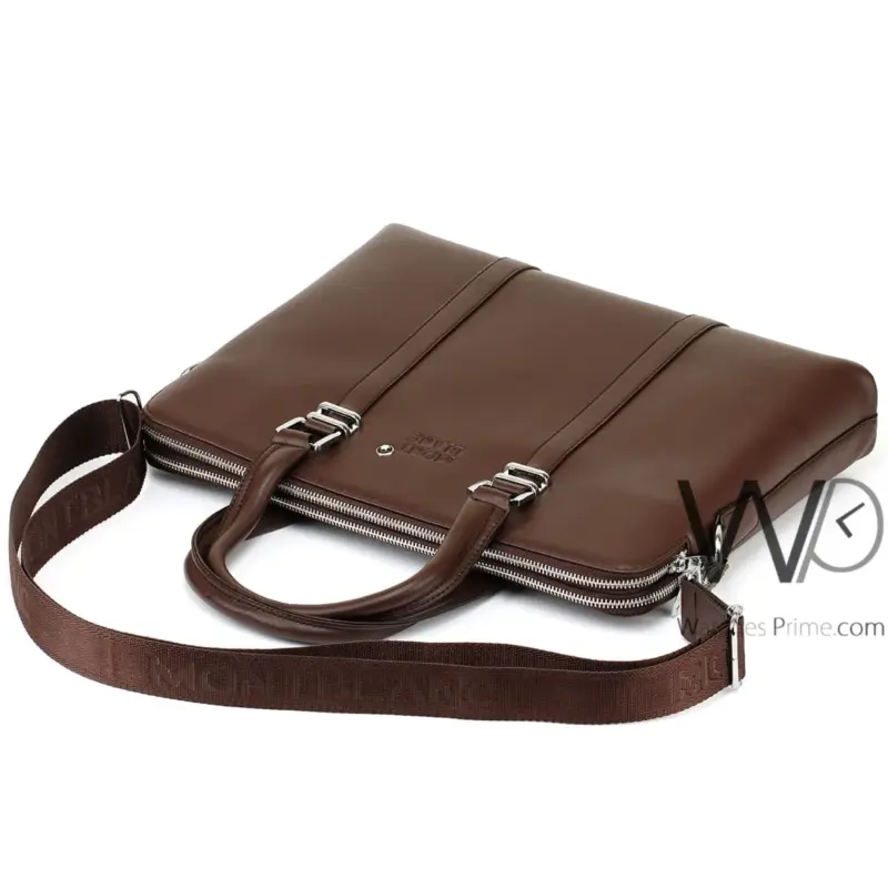 Montblanc Business Brown Briefcase Handbag | Watches Prime
