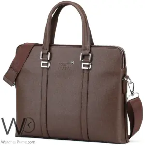 Montblanc business brown leather briefcase handbag